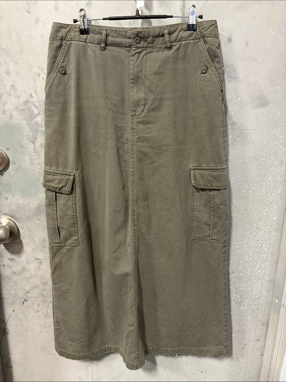 Ralph Lauren Olive Green Maxi Cargo Skirt
